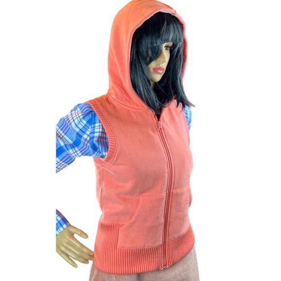 Arizona Jean Co Womens Fleece Hooded Lined Vest M NWT Peach Active - Picture 1 of 8